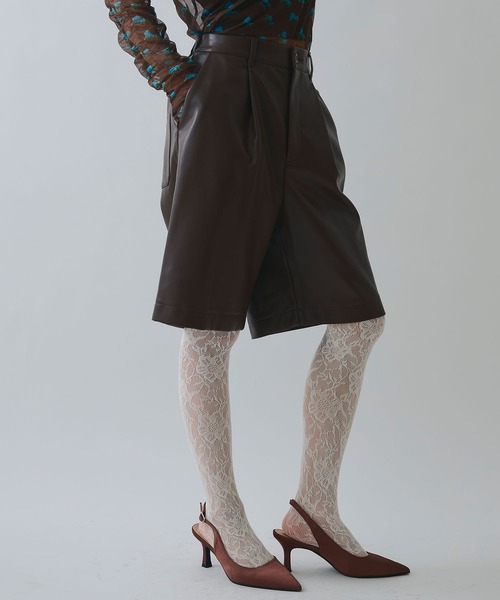 ELLEgirl（エルガール）の「ヴィーガンレザーハーフパンツ（その他パンツ・レディース・ブラック/ブラウン・M/S）」の15枚目の写真