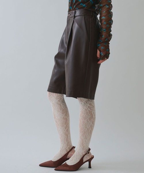 ELLEgirl（エルガール）の「ヴィーガンレザーハーフパンツ（その他パンツ・レディース・ブラック/ブラウン・M/S）」の10枚目の写真