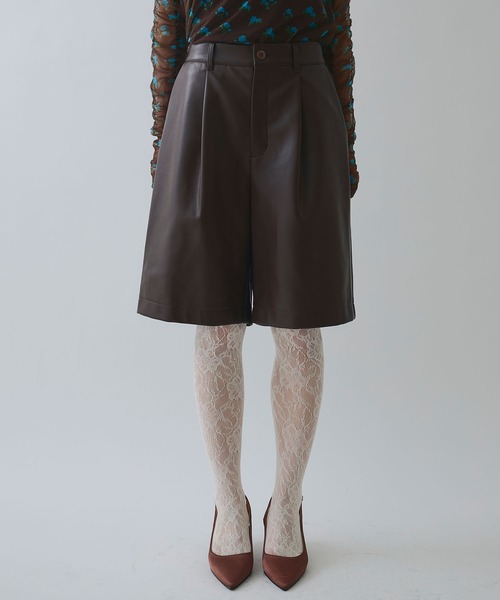 ELLEgirl（エルガール）の「ヴィーガンレザーハーフパンツ（その他パンツ・レディース・ブラック/ブラウン・M/S）」の16枚目の写真