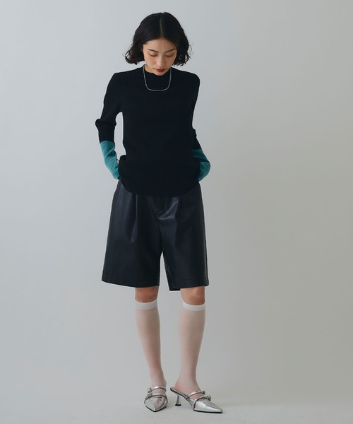 ELLEgirl（エルガール）の「ヴィーガンレザーハーフパンツ（その他パンツ・レディース・ブラック/ブラウン・M/S）」の19枚目の写真