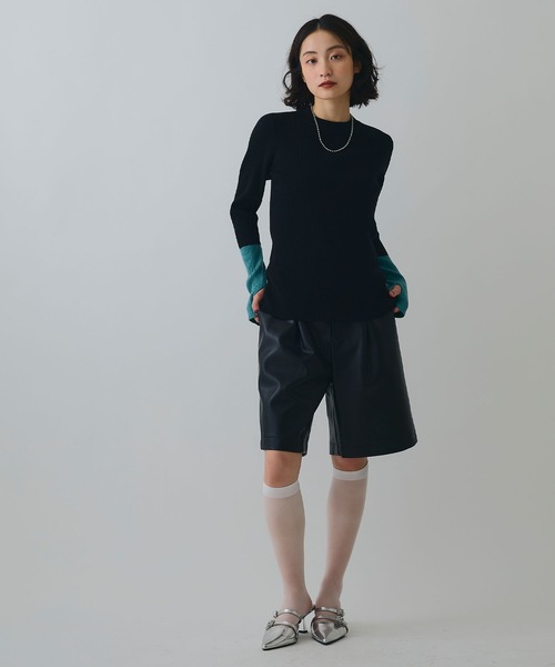 ELLEgirl（エルガール）の「ヴィーガンレザーハーフパンツ（その他パンツ・レディース・ブラック/ブラウン・M/S）」の20枚目の写真