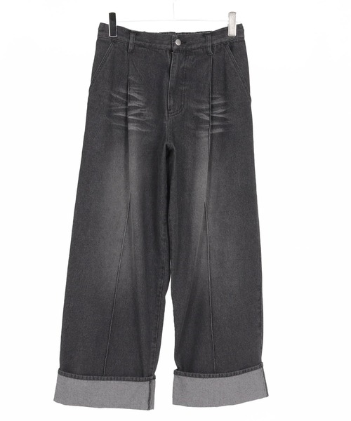 Jih Nunc（ジーヌンク）の「mp14002-11.5ozデニムロールアップ加工ワイドパンツ(JIH-R1136)（デニムパンツ・メンズ・ブルー/ブラック/インディゴブルー・L/M/S）」の21枚目の写真