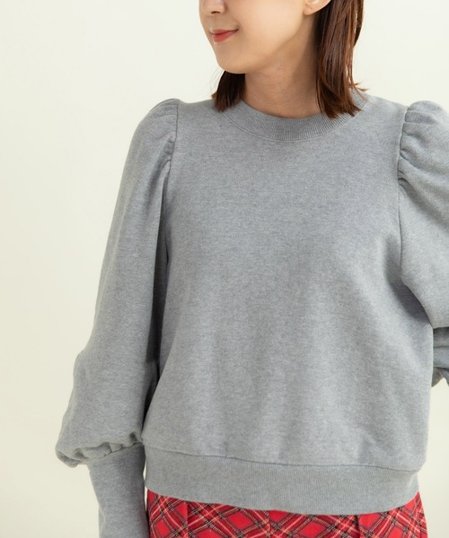 CHILD WOMAN（チャイルドウーマン）の「アメリカンドライ裏毛 ボリューム袖プルオーバー（Tシャツ/カットソー・レディース・ネイビー/グレー/レッド・FREE）」の11枚目の写真