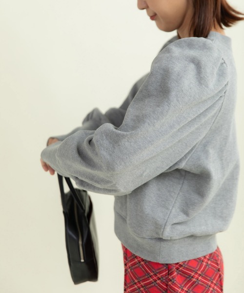 CHILD WOMAN（チャイルドウーマン）の「アメリカンドライ裏毛 ボリューム袖プルオーバー（Tシャツ/カットソー・レディース・ネイビー/グレー/レッド・FREE）」の15枚目の写真