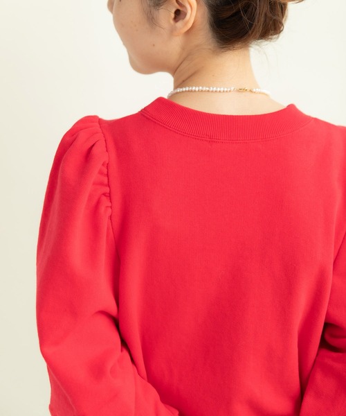 CHILD WOMAN（チャイルドウーマン）の「アメリカンドライ裏毛 ボリューム袖プルオーバー（Tシャツ/カットソー・レディース・ネイビー/グレー/レッド・FREE）」の6枚目の写真