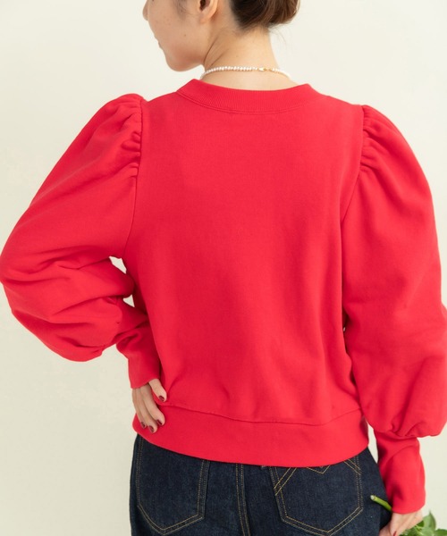 CHILD WOMAN（チャイルドウーマン）の「アメリカンドライ裏毛 ボリューム袖プルオーバー（Tシャツ/カットソー・レディース・ネイビー/グレー/レッド・FREE）」の7枚目の写真