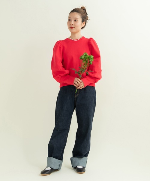 CHILD WOMAN（チャイルドウーマン）の「アメリカンドライ裏毛 ボリューム袖プルオーバー（Tシャツ/カットソー・レディース・ネイビー/グレー/レッド・FREE）」の8枚目の写真