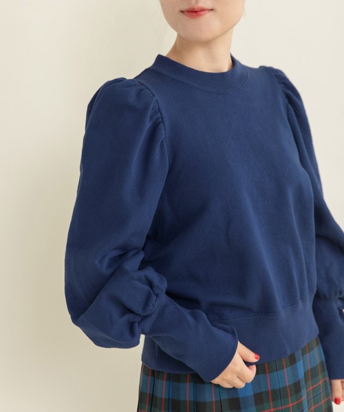 CHILD WOMAN（チャイルドウーマン）の「アメリカンドライ裏毛 ボリューム袖プルオーバー（Tシャツ/カットソー・レディース・ネイビー/グレー/レッド・FREE）」の19枚目の写真