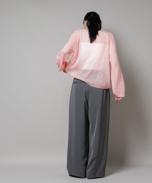 NANO universe(ナノユニバース)の「モヘヤ混天竺シアーニット(ニット/セーター・レディース・チャコール/ピンク/オフホワイト・FREE)」の16枚目の写真