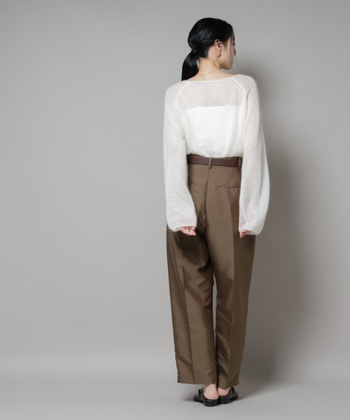 NANO universe(ナノユニバース)の「モヘヤ混天竺シアーニット(ニット/セーター・レディース・チャコール/ピンク/オフホワイト・FREE)」の8枚目の写真