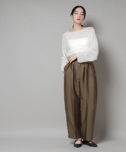 NANO universe(ナノユニバース)の「モヘヤ混天竺シアーニット(ニット/セーター・レディース・チャコール/ピンク/オフホワイト・FREE)」の10枚目の写真