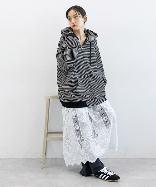 フルジップパーカー2020 限定　グレー　BlueBlue ブルーブルー セール】ルーズボーダージップパーカー（パーカー）｜RAGEBLUE（レイジ