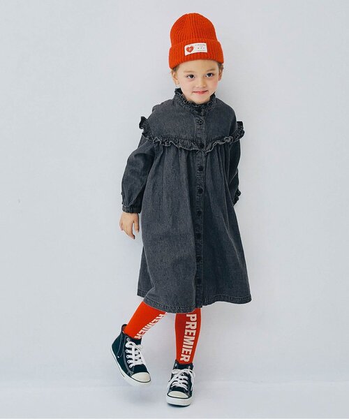 p.premier（ピードットプルミエ）の「【リンク/ジュニア対応】フリルブラウスワンピース（シャツワンピース・キッズ・ブルー/ブラック/レッド/グリーン・80/90/100/110/120/130/140）」の5枚目の写真