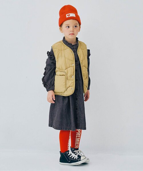 p.premier（ピードットプルミエ）の「【リンク/ジュニア対応】フリルブラウスワンピース（シャツワンピース・キッズ・ブルー/ブラック/レッド/グリーン・80/90/100/110/120/130/140）」の7枚目の写真