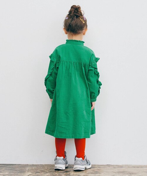 p.premier（ピードットプルミエ）の「【リンク/ジュニア対応】フリルブラウスワンピース（シャツワンピース・キッズ・ブルー/ブラック/レッド/グリーン・80/90/100/110/120/130/140）」の11枚目の写真