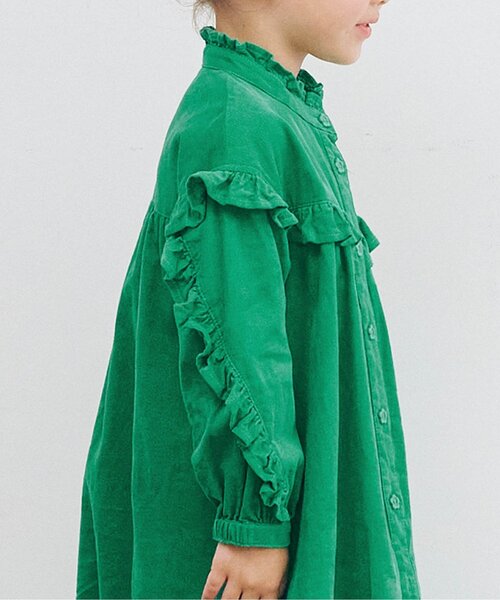 p.premier（ピードットプルミエ）の「【リンク/ジュニア対応】フリルブラウスワンピース（シャツワンピース・キッズ・ブルー/ブラック/レッド/グリーン・80/90/100/110/120/130/140）」の12枚目の写真