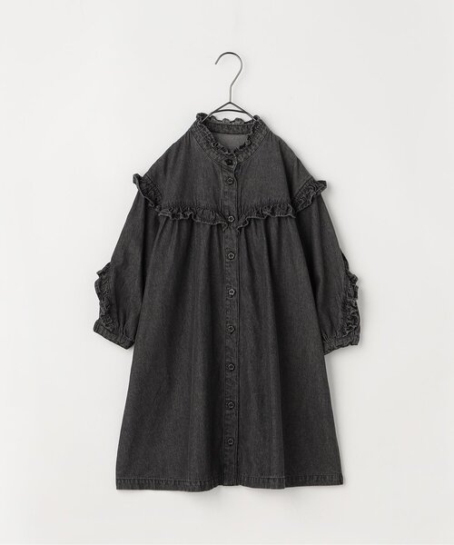 p.premier（ピードットプルミエ）の「【リンク/ジュニア対応】フリルブラウスワンピース（シャツワンピース・キッズ・ブルー/ブラック/レッド/グリーン・80/90/100/110/120/130/140）」の21枚目の写真