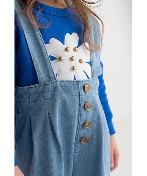 maarook（マルーク）の「ブルーデニムニットサスペンダーパンツ（デニムパンツ・キッズ・ブルー・130cm/120cm/110cm）」の4枚目の写真