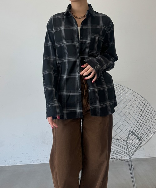 NEIGHBORHOOD チェック柄ネルシャツ Lサイズ NEIGHBORHOOD グレー ブラック チェック ネルシャツ Lサイズ