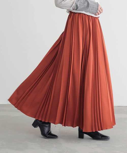 サテンランダムプリーツスカート』（スカート）｜n'OrLABEL（ノアール