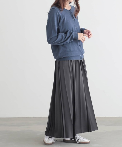 n'OrLABEL（ノアールレーベル）の「『サテンランダムプリーツスカート』（スカート・レディース・カーキ/テラコッタ・FREE）」の20枚目の写真