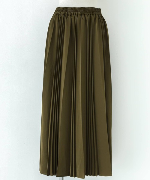 n'OrLABEL（ノアールレーベル）の「『サテンランダムプリーツスカート』（スカート・レディース・カーキ/テラコッタ・FREE）」の10枚目の写真