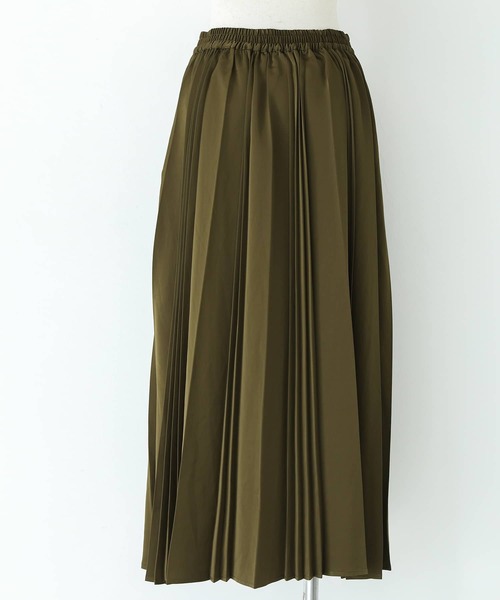 n'OrLABEL（ノアールレーベル）の「『サテンランダムプリーツスカート』（スカート・レディース・カーキ/テラコッタ・FREE）」の12枚目の写真