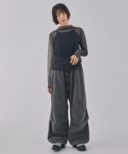Unblend（アンブレンド）の「【Unblend】ヴィンテージライク ドロスト2タックバルーンパンツ（その他パンツ・レディース・ブラウン/ブラック/ピンク・FREE）」の9枚目の写真