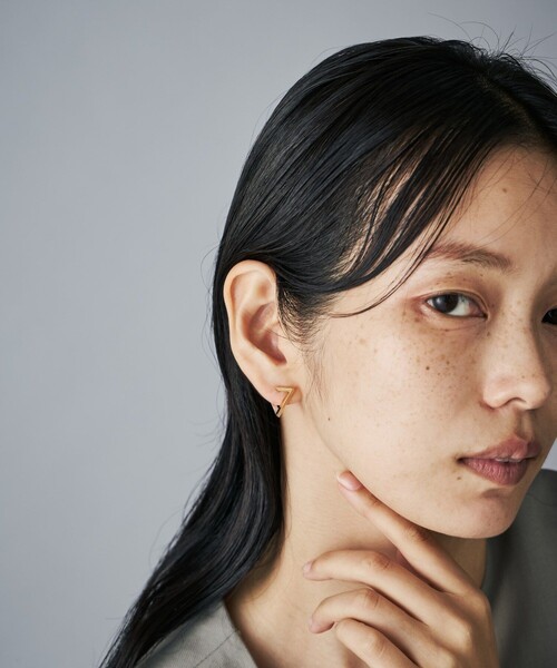 サークルピアス] トライアングル コンビカラー（ピアス（両耳用