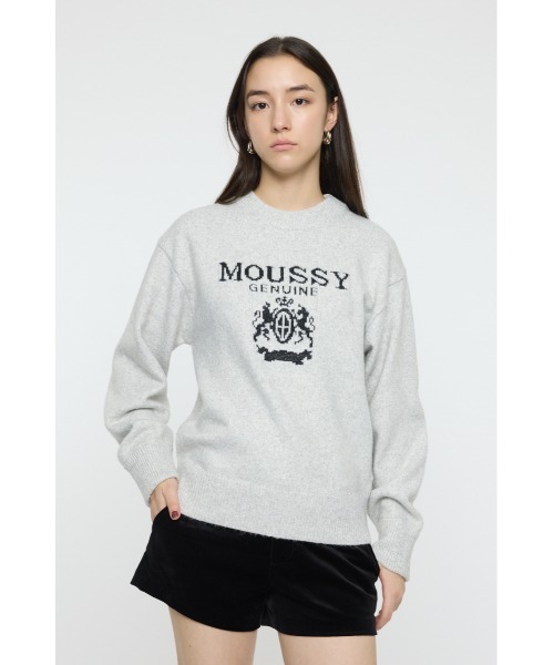 MOUSSY(マウジー)の「【ZOZO・一部店舗限定】GLITTER MOUSSY KNIT TOP / グリッターマウジーニット(ニット/セーター・レディース・ライトグレー系/ブラック/オフホワイト/グレー×ホワイト・FREE)」の4枚目の写真