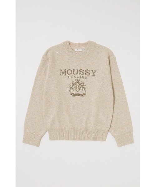 MOUSSY(マウジー)の「【ZOZO・一部店舗限定】GLITTER MOUSSY KNIT TOP / グリッターマウジーニット(ニット/セーター・レディース・ライトグレー系/ブラック/オフホワイト/グレー×ホワイト・FREE)」の2枚目の写真