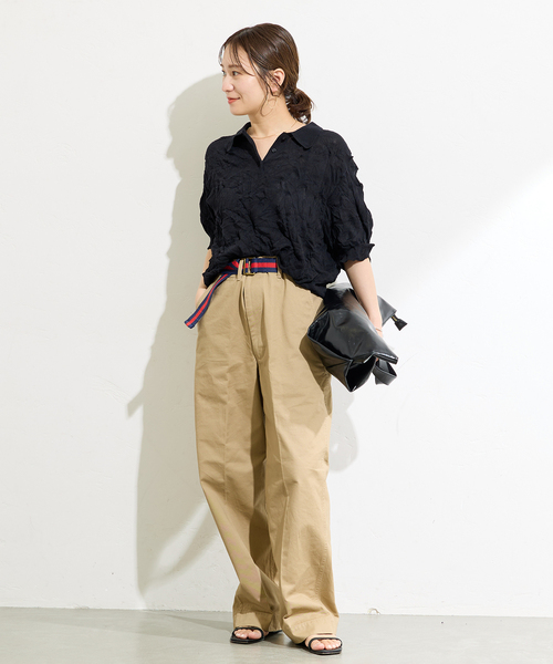 JOURNAL STANDARD(ジャーナルスタンダード)の「《追加2》【BURK / バーク】ベルトツキチノパンツ(チノパンツ・レディース・ネイビー/ベージュ・LARGE/MEDIUM)」の15枚目の写真