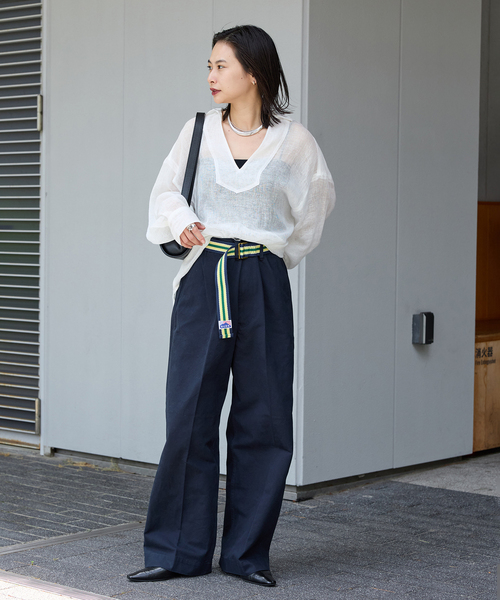 JOURNAL STANDARD(ジャーナルスタンダード)の「《追加2》【BURK / バーク】ベルトツキチノパンツ(チノパンツ・レディース・ネイビー/ベージュ・LARGE/MEDIUM)」の16枚目の写真