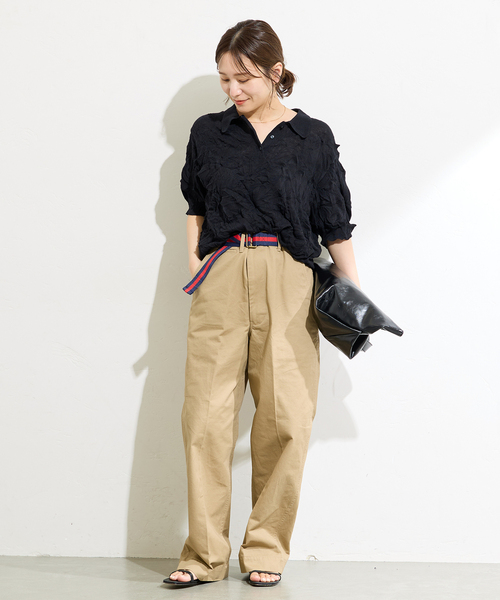 JOURNAL STANDARD(ジャーナルスタンダード)の「《追加2》【BURK / バーク】ベルトツキチノパンツ(チノパンツ・レディース・ネイビー/ベージュ・LARGE/MEDIUM)」の17枚目の写真