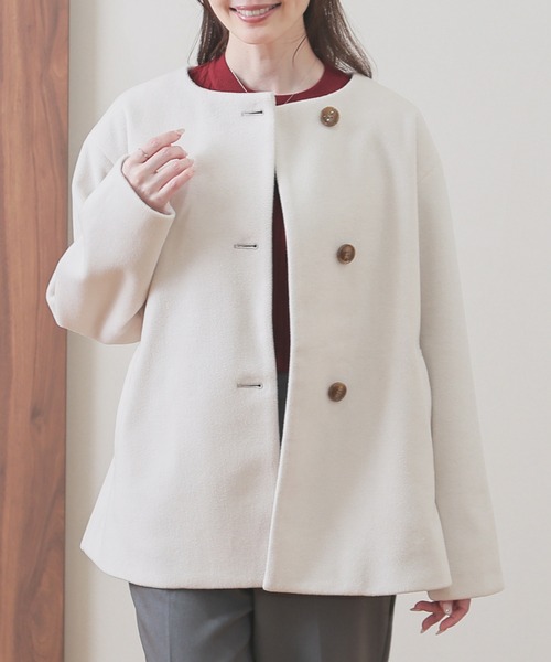 ノーカラーコート（ノーカラーコート）｜GLACIER lusso（グラシア