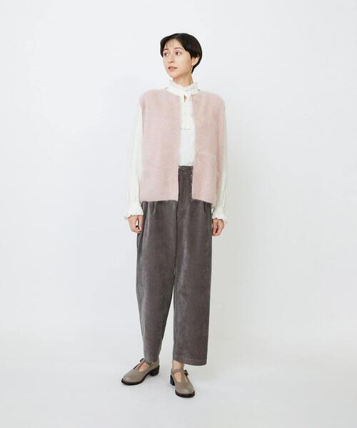 LOISIR（ロワズィール）の「グランジリネンフリルディテールブラウス（シャツ/ブラウス・レディース・ブラウン/ホワイト・FREE）」の11枚目の写真