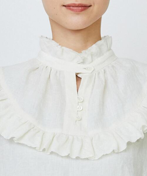 LOISIR（ロワズィール）の「グランジリネンフリルディテールブラウス（シャツ/ブラウス・レディース・ブラウン/ホワイト・FREE）」の19枚目の写真