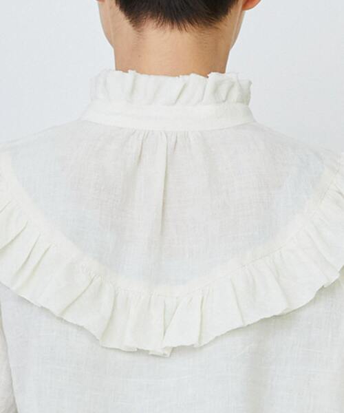 LOISIR（ロワズィール）の「グランジリネンフリルディテールブラウス（シャツ/ブラウス・レディース・ブラウン/ホワイト・FREE）」の20枚目の写真