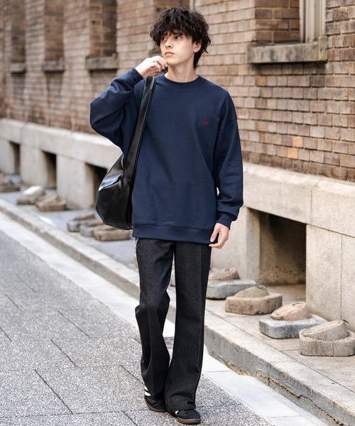 POLO SPORTS　スウェット　センター刺繍ロゴ　ドローコード　アームライン U.S. POLO ASSN. ユーエスポロアッスン オーバーサイズ裏起毛ワン