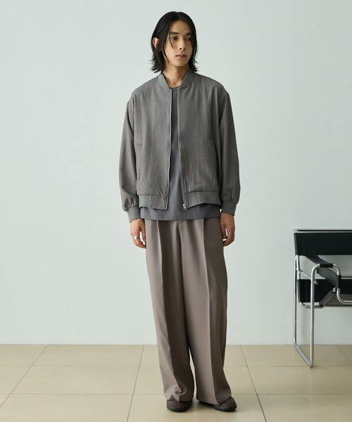 EMMA CLOTHES（エマクローズ）の「【セットアップ対応】TRストレッチ ルーズシルエット ミリタリーリブブルゾン（ブルゾン・メンズ・グレイッシュベージュ/ミックスグレー/ブラック/ダークグレー・L/M/S）」の16枚目の写真