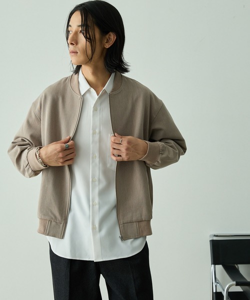 EMMA CLOTHES（エマクローズ）の「【セットアップ対応】TRストレッチ ルーズシルエット ミリタリーリブブルゾン（ブルゾン・メンズ・グレイッシュベージュ/ミックスグレー/ブラック/ダークグレー・L/M/S）」の19枚目の写真