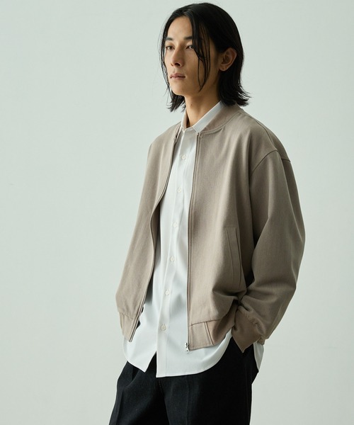 EMMA CLOTHES（エマクローズ）の「【セットアップ対応】TRストレッチ ルーズシルエット ミリタリーリブブルゾン（ブルゾン・メンズ・グレイッシュベージュ/ミックスグレー/ブラック/ダークグレー・L/M/S）」の21枚目の写真