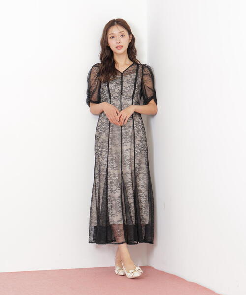 セール】◇ラメコードレースバイカラードレス（ワンピース）｜JILL by