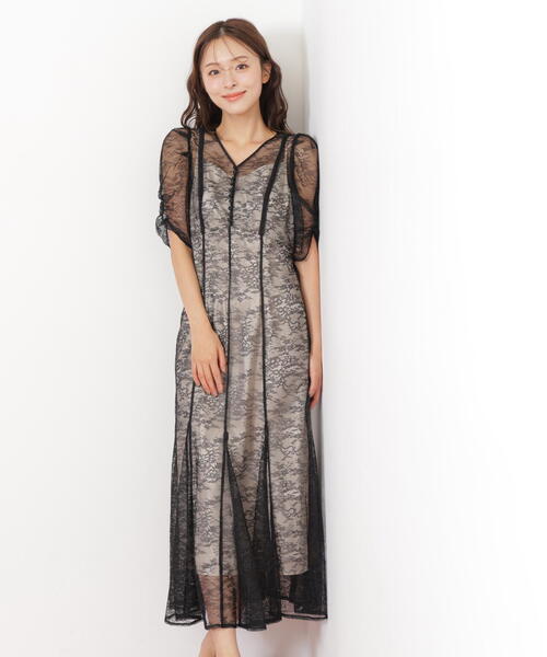 セール】◇ラメコードレースバイカラードレス（ワンピース）｜JILL by
