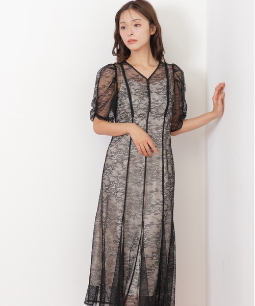 JILL by JILL STUART（ジルバイジルスチュアート）の「◇ラメコードレースバイカラードレス（ワンピース・レディース・ブラック/ピンク・SMALL/MEDIUM）」の20枚目の写真