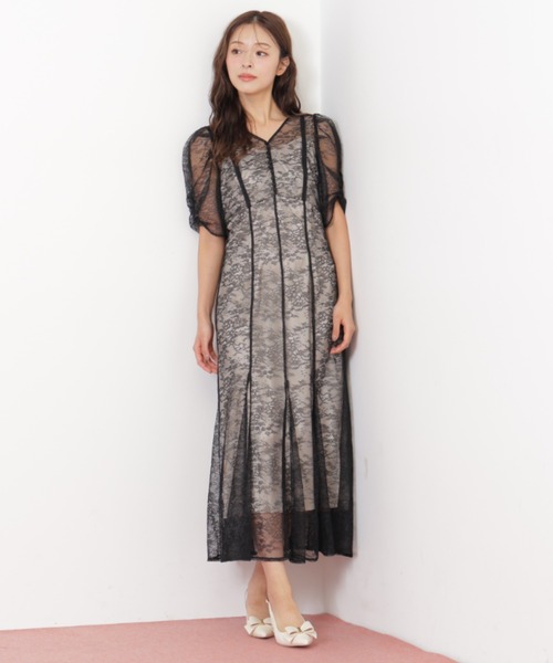 JILL by JILL STUART（ジルバイジルスチュアート）の「◇ラメコードレースバイカラードレス（ワンピース・レディース・ブラック/ピンク・SMALL/MEDIUM）」の17枚目の写真