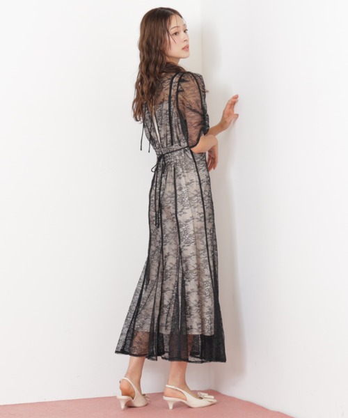 JILL by JILL STUART（ジルバイジルスチュアート）の「◇ラメコードレースバイカラードレス（ワンピース・レディース・ブラック/ピンク・SMALL/MEDIUM）」の22枚目の写真