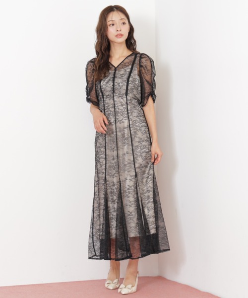 JILL by JILL STUART（ジルバイジルスチュアート）の「◇ラメコードレースバイカラードレス（ワンピース・レディース・ブラック/ピンク・SMALL/MEDIUM）」の16枚目の写真