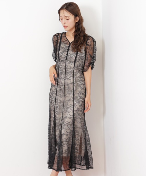 JILL by JILL STUART（ジルバイジルスチュアート）の「◇ラメコードレースバイカラードレス（ワンピース・レディース・ブラック/ピンク・SMALL/MEDIUM）」の19枚目の写真