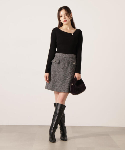 PROPORTION BODY DRESSING（プロポーションボディドレッシング）の「ツイードミニスカート / 1215220009（スカート・レディース・ブラック/ブラウン・MEDIUM/SMALL）」の7枚目の写真